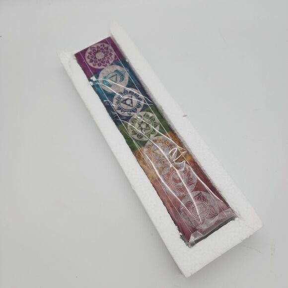 Boho Incense Stick Holder Curved Soapstone Chakra Diwali Multicolor Decor Crocon - Picture 3 of 8